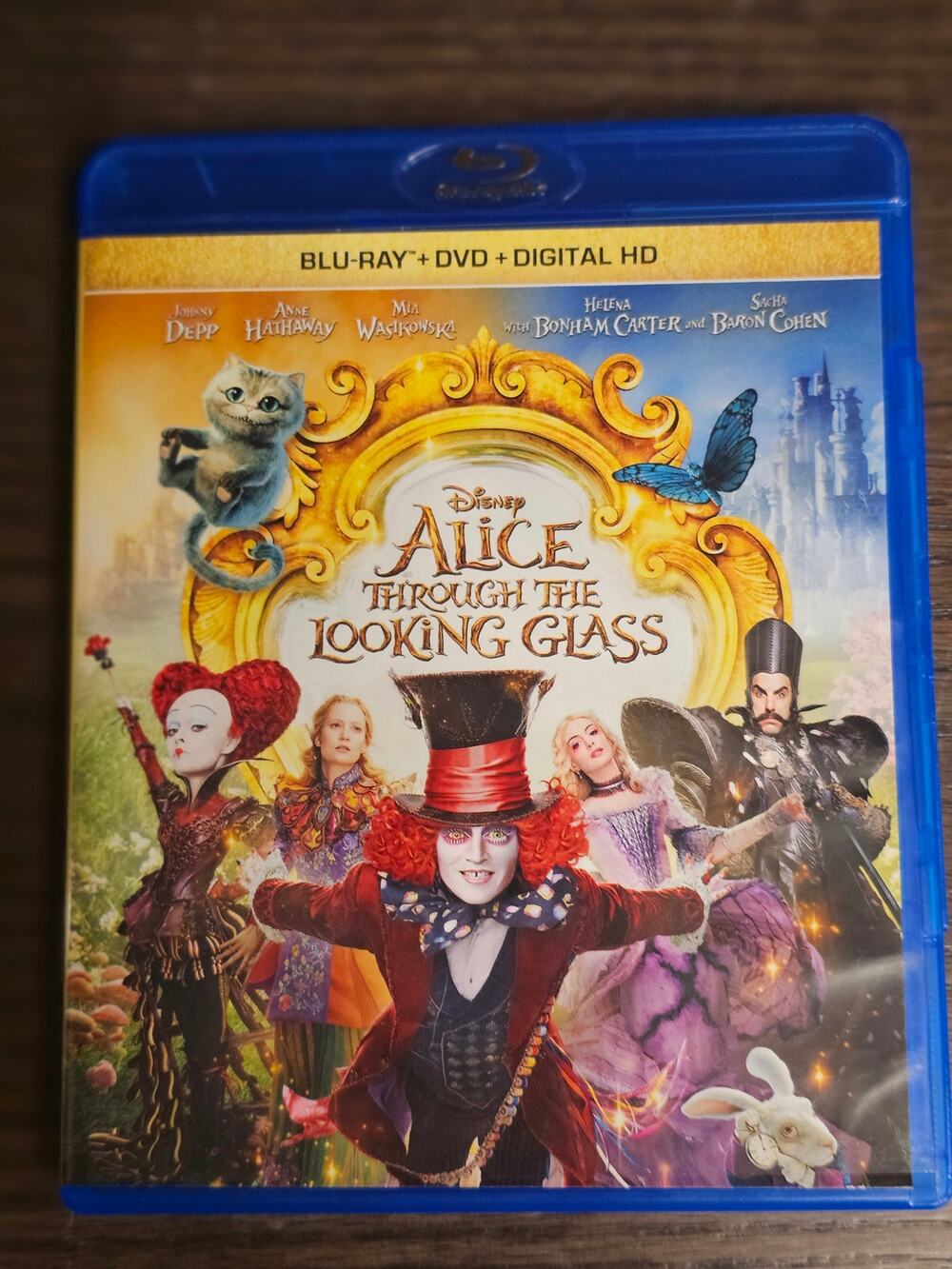 Disney ALICE THROUGH THE LOOKING GLASS Johnny Depp Blu-ray + DVD 2015